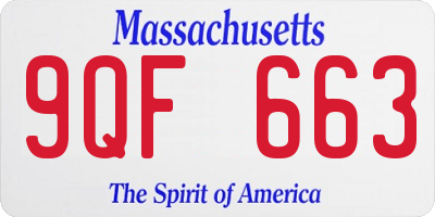 MA license plate 9QF663