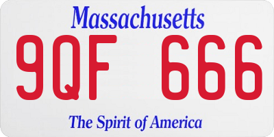 MA license plate 9QF666