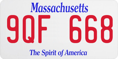 MA license plate 9QF668