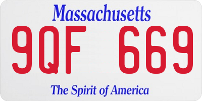 MA license plate 9QF669