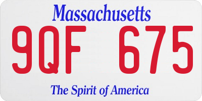 MA license plate 9QF675