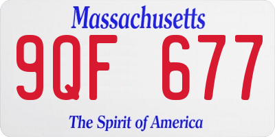 MA license plate 9QF677