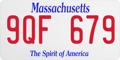 MA license plate 9QF679