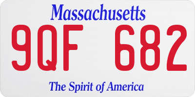 MA license plate 9QF682