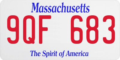 MA license plate 9QF683
