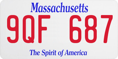 MA license plate 9QF687