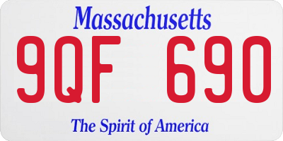 MA license plate 9QF690