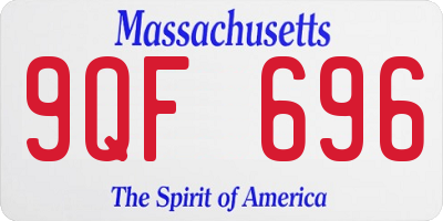 MA license plate 9QF696