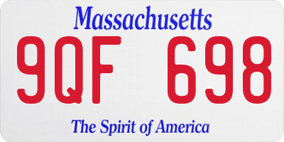 MA license plate 9QF698