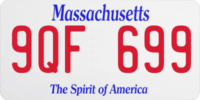 MA license plate 9QF699