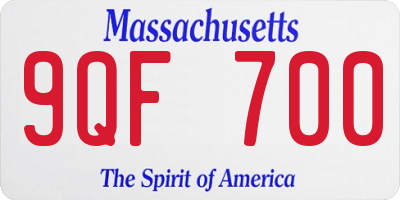MA license plate 9QF700
