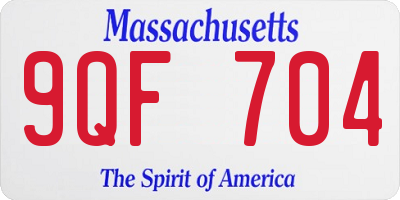 MA license plate 9QF704