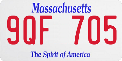 MA license plate 9QF705