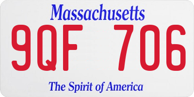 MA license plate 9QF706