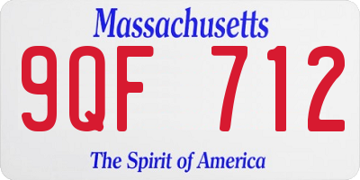 MA license plate 9QF712