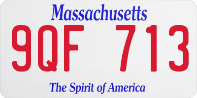 MA license plate 9QF713