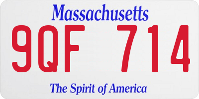 MA license plate 9QF714