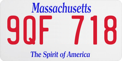 MA license plate 9QF718