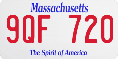 MA license plate 9QF720