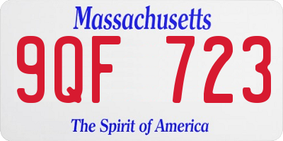 MA license plate 9QF723
