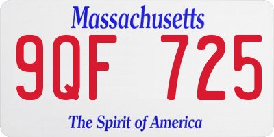 MA license plate 9QF725