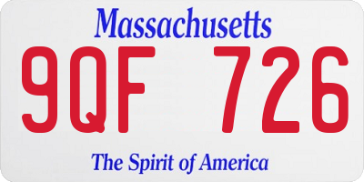 MA license plate 9QF726