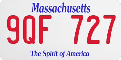 MA license plate 9QF727