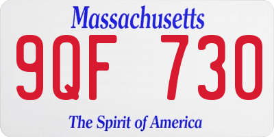 MA license plate 9QF730