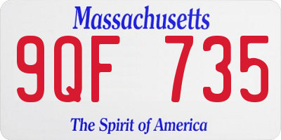 MA license plate 9QF735