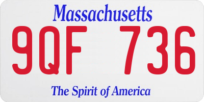 MA license plate 9QF736