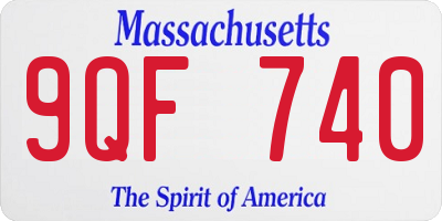 MA license plate 9QF740