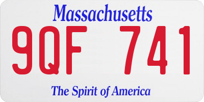 MA license plate 9QF741