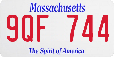 MA license plate 9QF744
