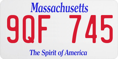 MA license plate 9QF745