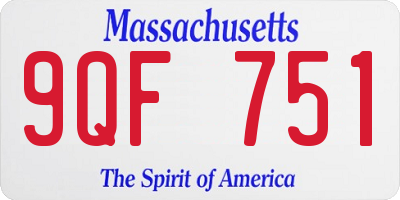 MA license plate 9QF751