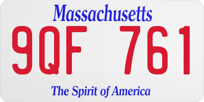 MA license plate 9QF761