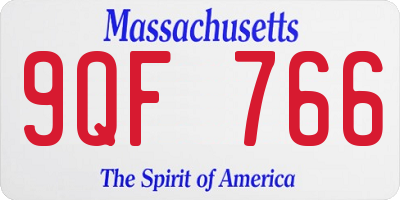 MA license plate 9QF766