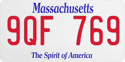 MA license plate 9QF769
