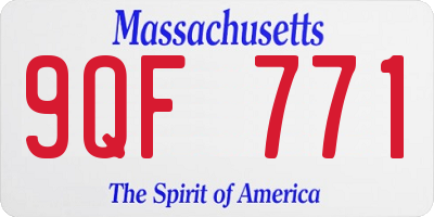 MA license plate 9QF771