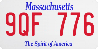 MA license plate 9QF776