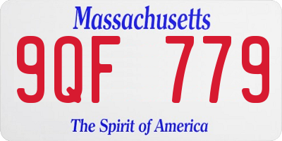 MA license plate 9QF779
