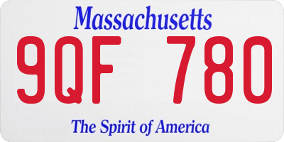 MA license plate 9QF780