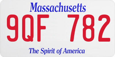 MA license plate 9QF782