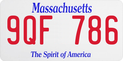 MA license plate 9QF786