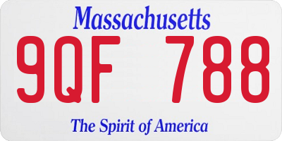 MA license plate 9QF788