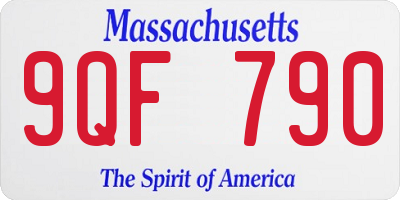 MA license plate 9QF790