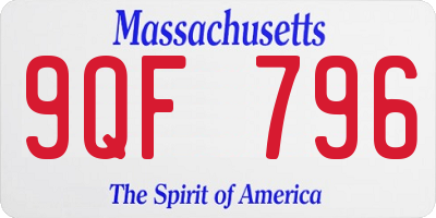 MA license plate 9QF796