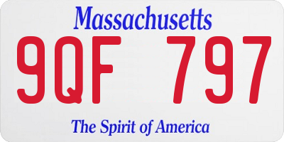 MA license plate 9QF797