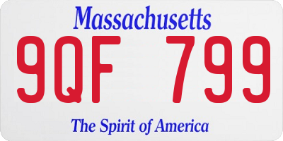MA license plate 9QF799