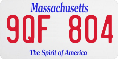 MA license plate 9QF804